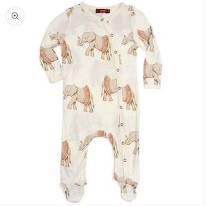 Milkbarn bamboo Elephant Print Kids One Piece